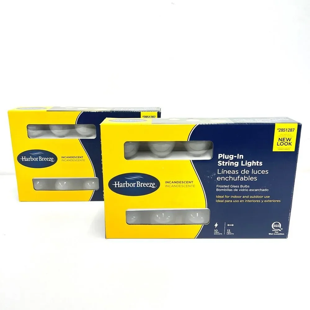 2 Pack Harbor Breeze Incandescent String‎ Lights White Indoor/Outdoor #2851287